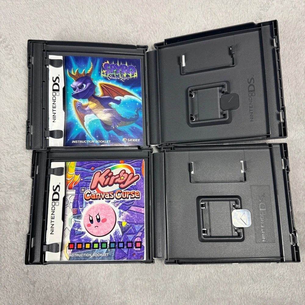 Nintendo DS Video Game Bundle Kirby Spyro Cases Manuals NO GAMES